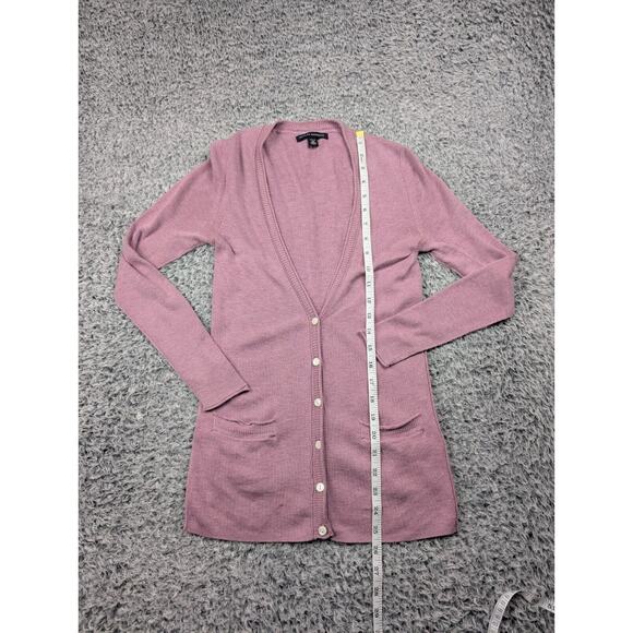 Banana Republic Sweater Women Extra Small Purple Preppy Silk Casual Cardigan - Picture 4 of 7